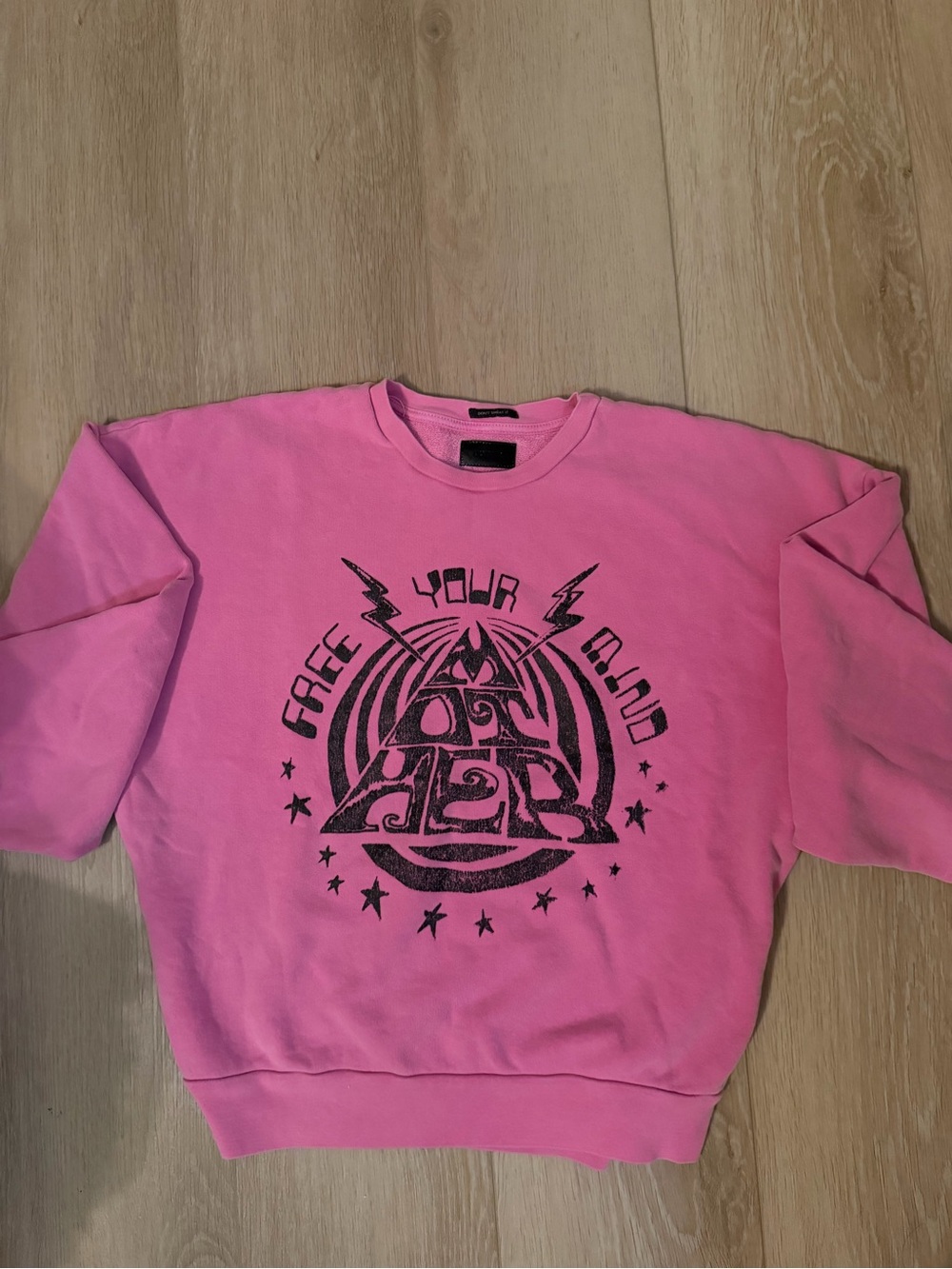 MOTHER Hot Pink Graphic Crewneck Sweatshirt